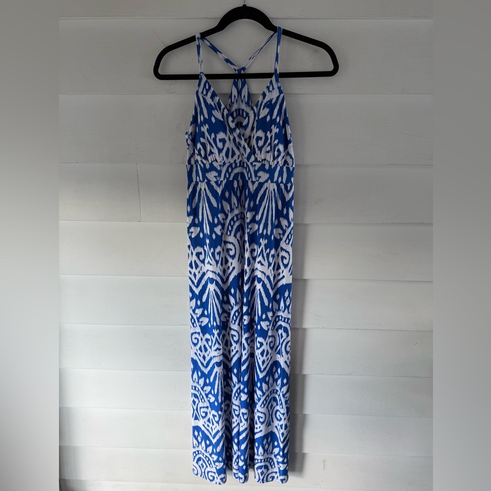 INC International Concepts Blue and White Maxi Dress